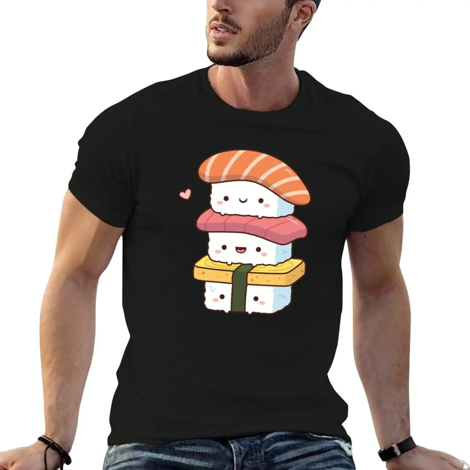 

Cute Sushi Trio Stack, Kawaii Japanese Food T-Shirt essential t shirt man t shirt cotton high quality T-Shirt