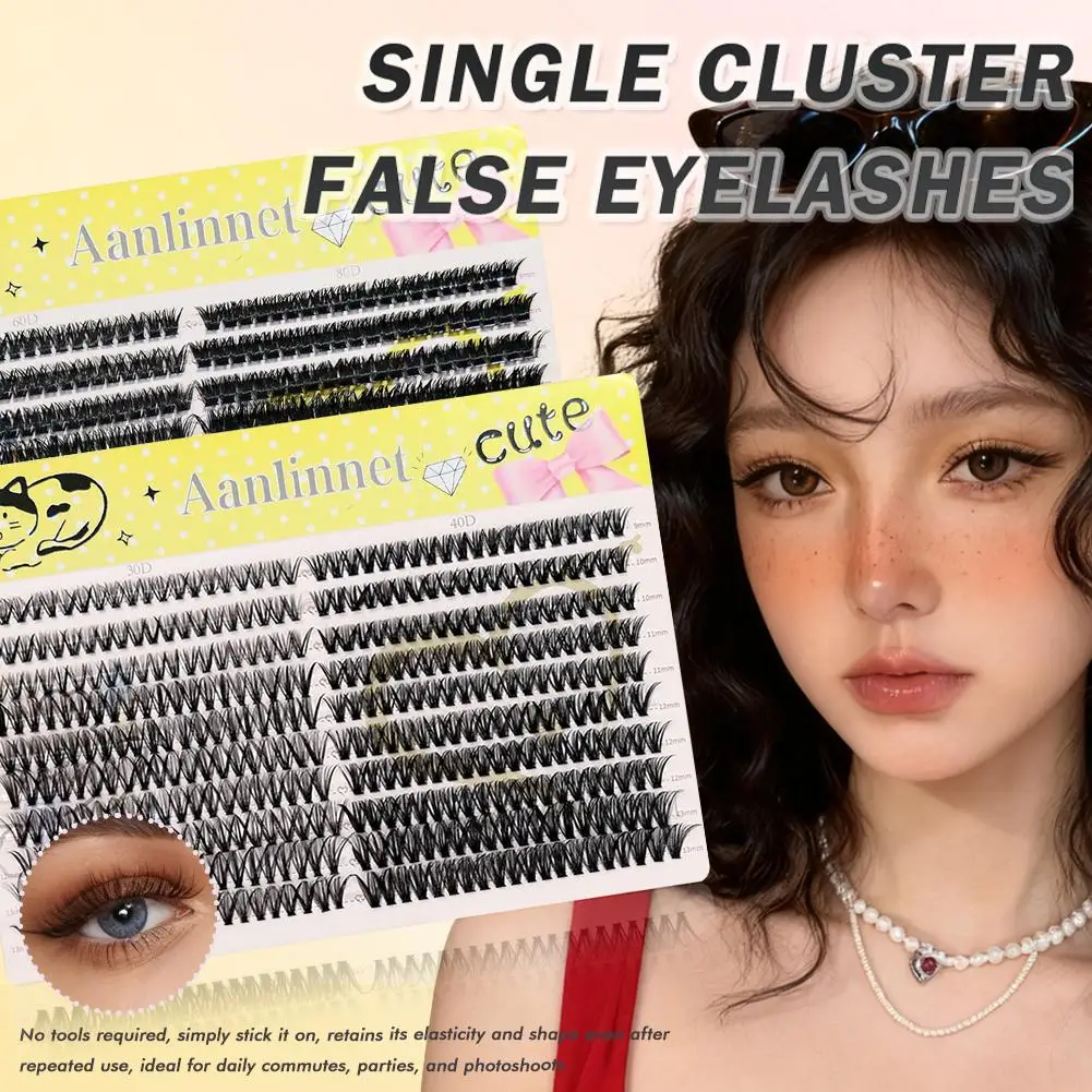 400 Clusters 3D False Eyelashes Naturally Dense Fully Eyelash Extension 30/40/60/80D Curly Thick Eyelashes For Women Makeup Tool