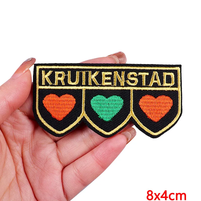 Parches bordados con emblema de Kruikenstader para ropa, parche para planchar de Carnaval de Países Bajos, apliques para coser, parche Tilburg,