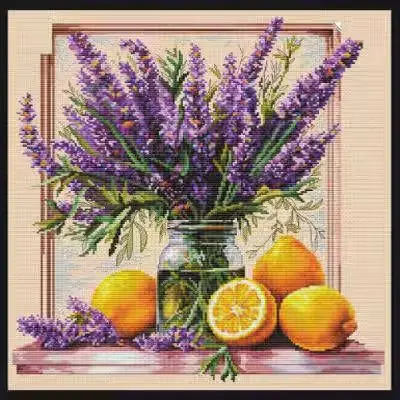 Lavender Vase Bouquet flower 18CT 14CT Unprinted Top Quality Cross Stitch Kits Embroidery Art DIY Handmade Needlework Home Decor