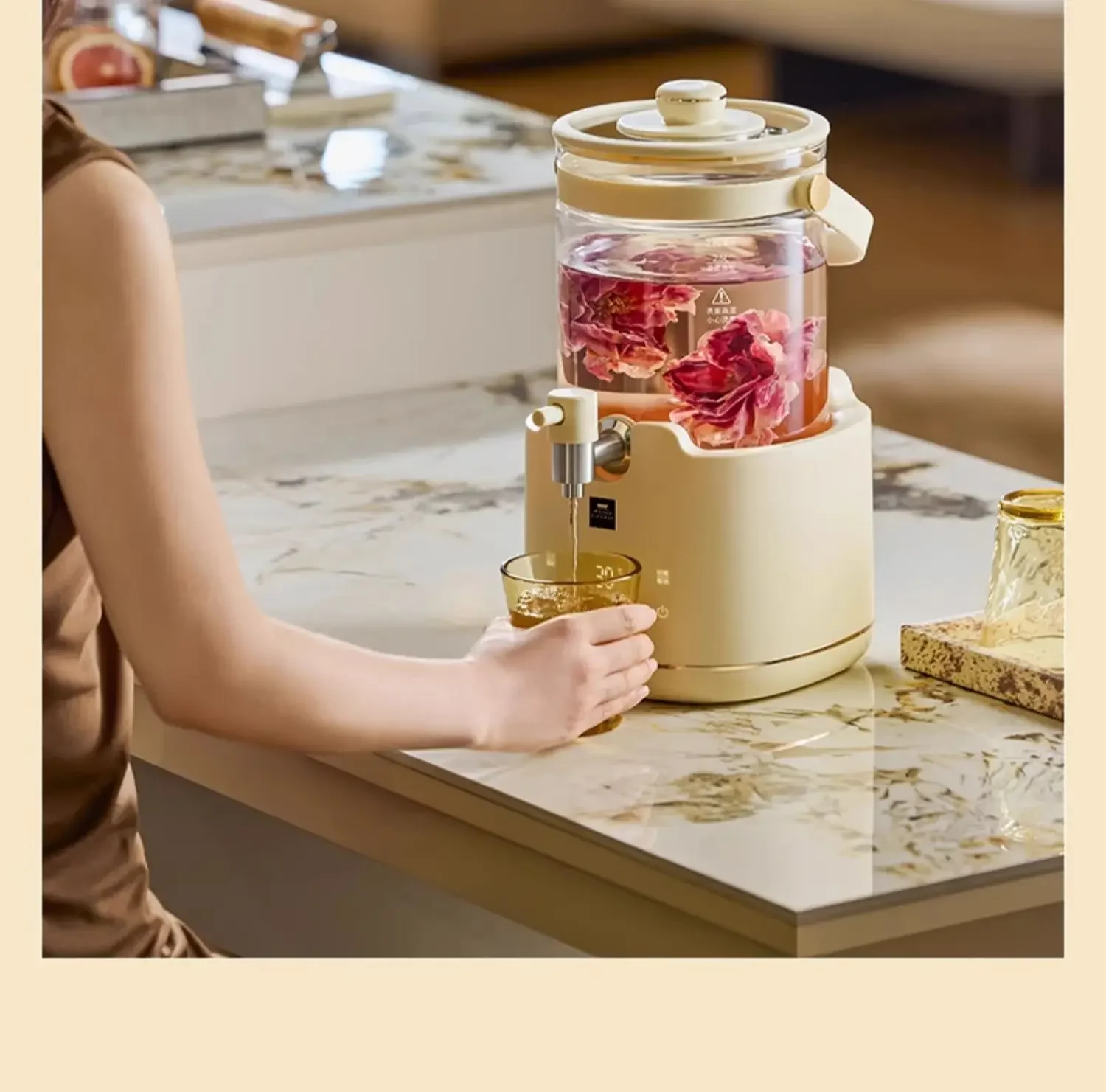 Faucet health pot full glass flower tea bucket multi-function constant temperature large capacity household