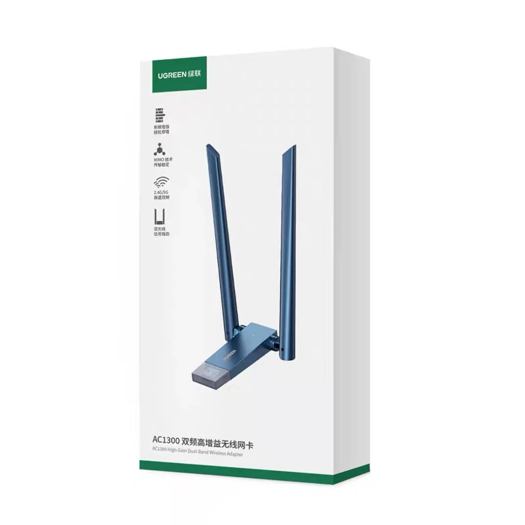 UGREEN USB 3.0 WiFi Adapter for Desktop PC, WiFi Adapter with AC1300 5dBi High Gain Dual Antennas 5G/2.4G Dual Band view 6