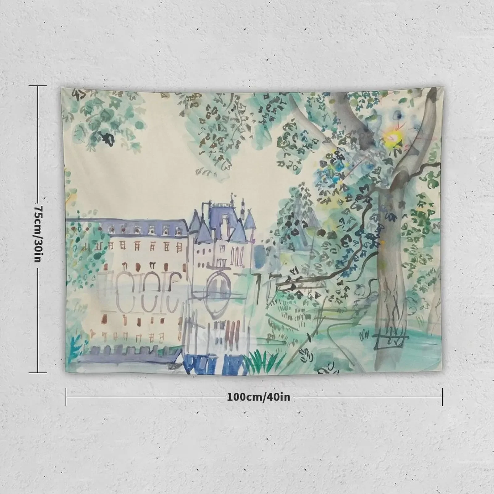 Raoul Dufy Chateau de Chenonceau Tapestry Decor Home Home Decor Accessories Wallpaper Bedroom Tapestry