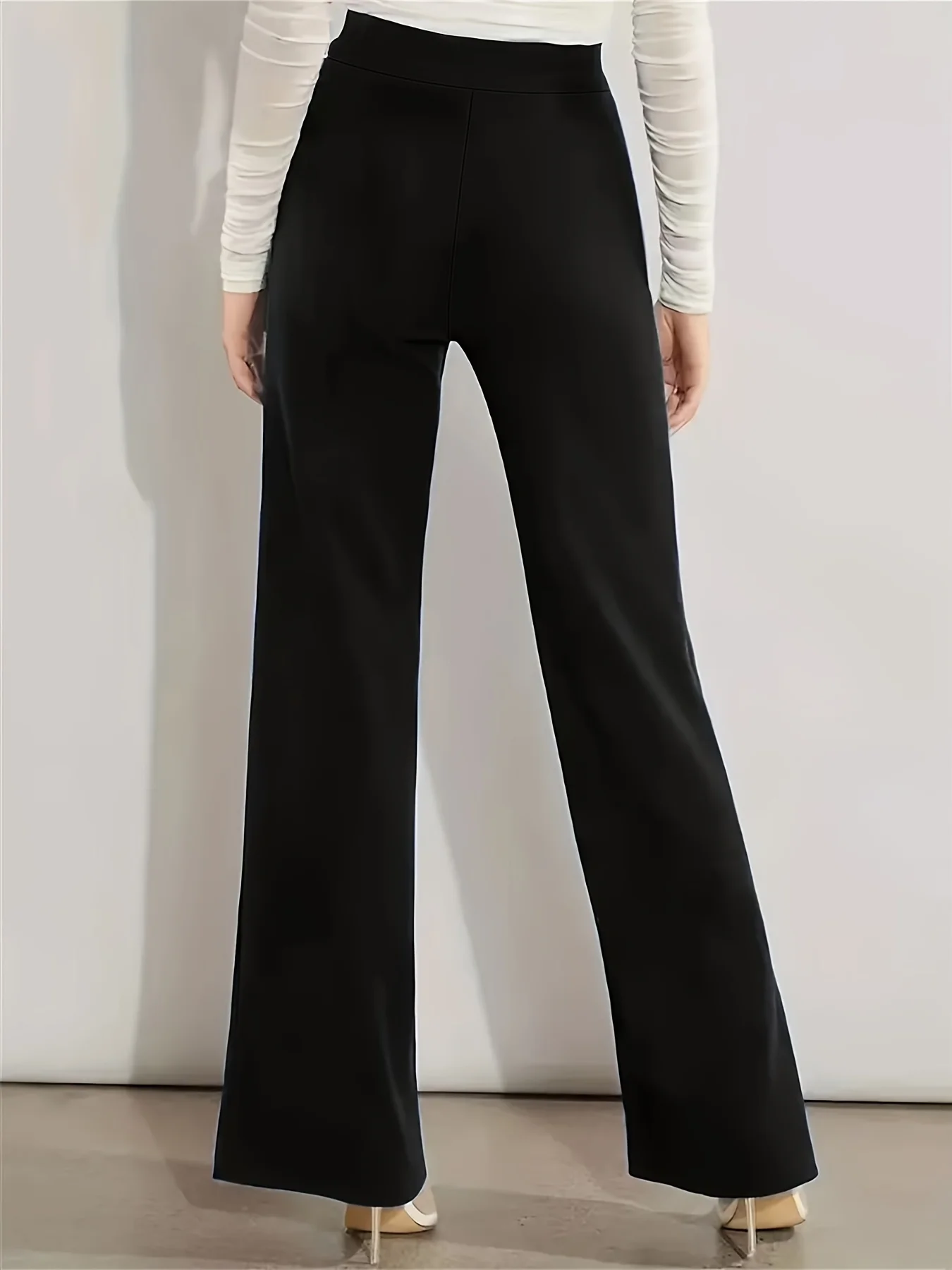 2024 Spring and Autumn fashion new women\'s plus size business formal wear with solid color straight pants nine-minute pants