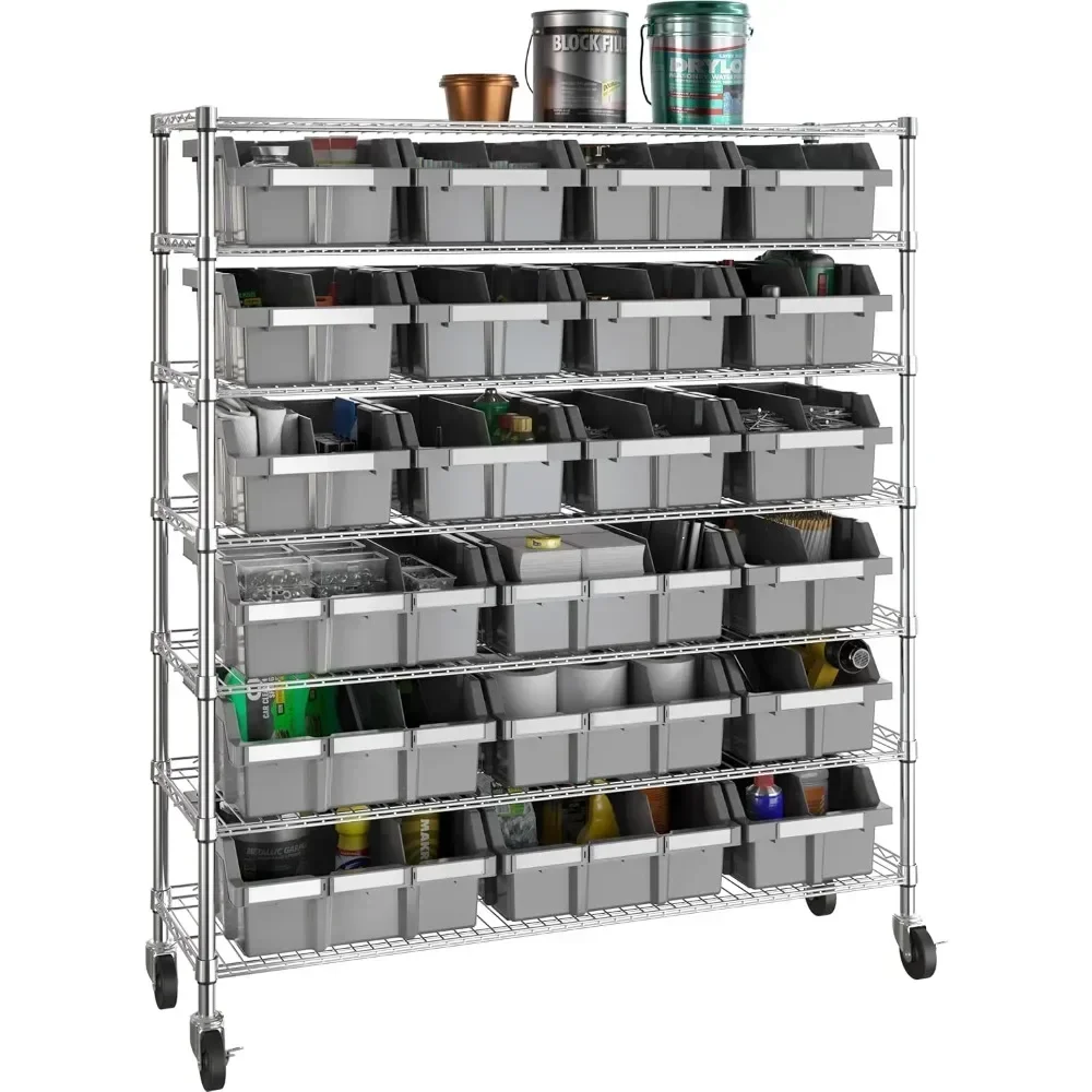 Hot-sellingSeville Classics Sturdy NSF-Certified Steel Bin Rack for Storage Solutions in Garages, Warehouses, and Offices