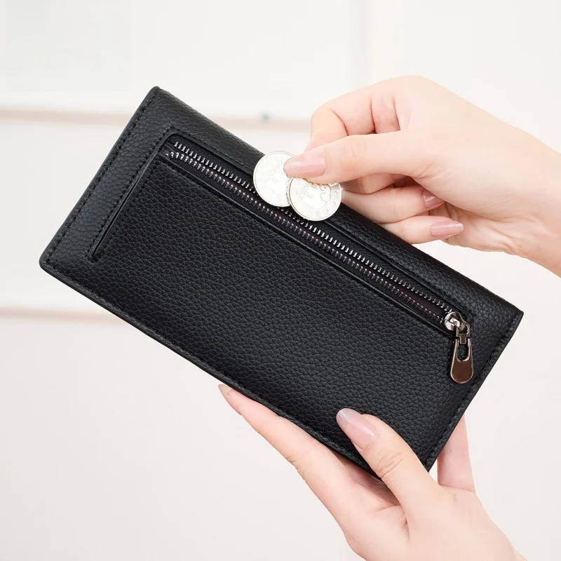 

Новый RFID антимагнитный длинный тонкий женский кошелек простой чистый цвет многофункциональная ручная сумка для кредитных карт Ele полиэстер