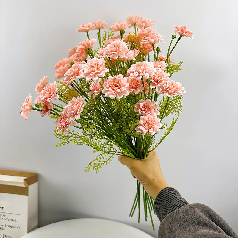 48cm Artificial Silk Daisy Flowers Bouquet for Wedding Party Garden Decoratio Home DIY Bridal Silk Fake Flower Arrangement Decor