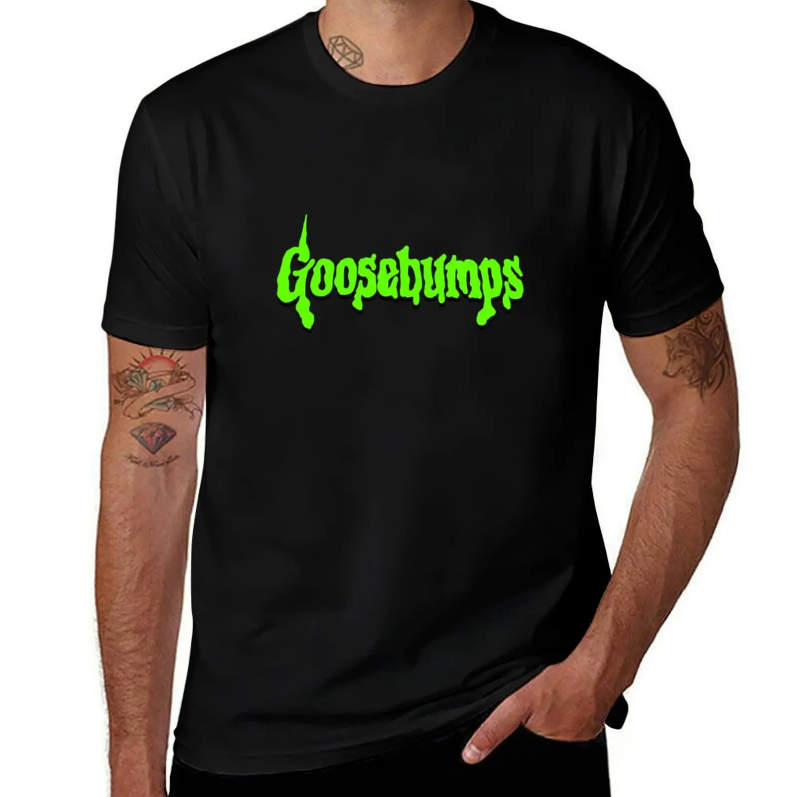 

goosebumps 90s classic T-Shirt vintage anime shirt graphic tee shirt cute clothes blue archive mens big and tall t shirts