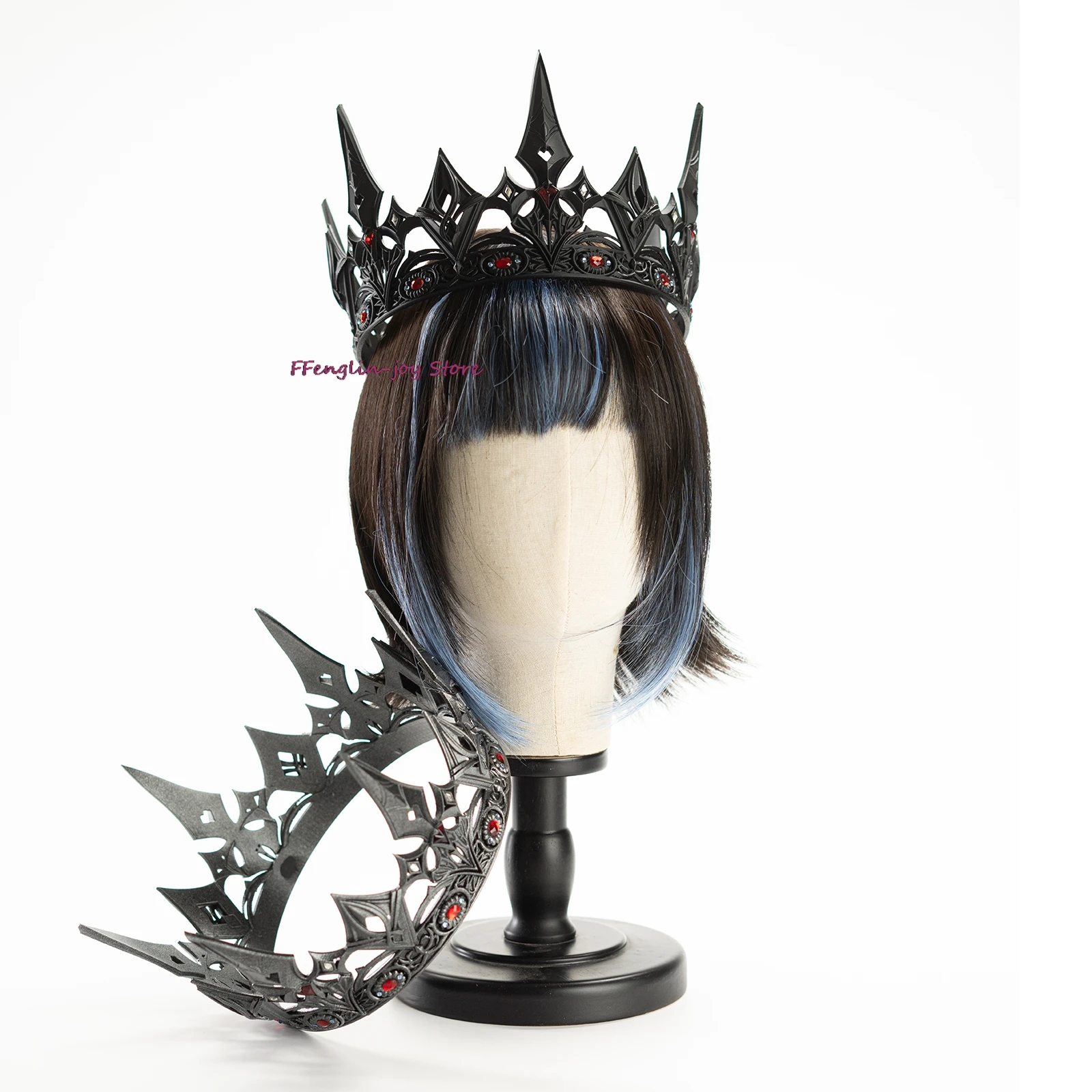 ALove And Deepspace Xavier Cosplay King of Darknight الزي الدعامة تاج Moonfall Lightbringer تاج شعر مستعار رجالي اكسسوارات #2