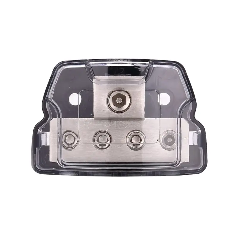 A13Z-4 Way Power Distribution Block 1 X 0/2/4 Gauge In /4 X 4/8 Gauge Out Ground Distributor Block For Car Audio Amplifier
