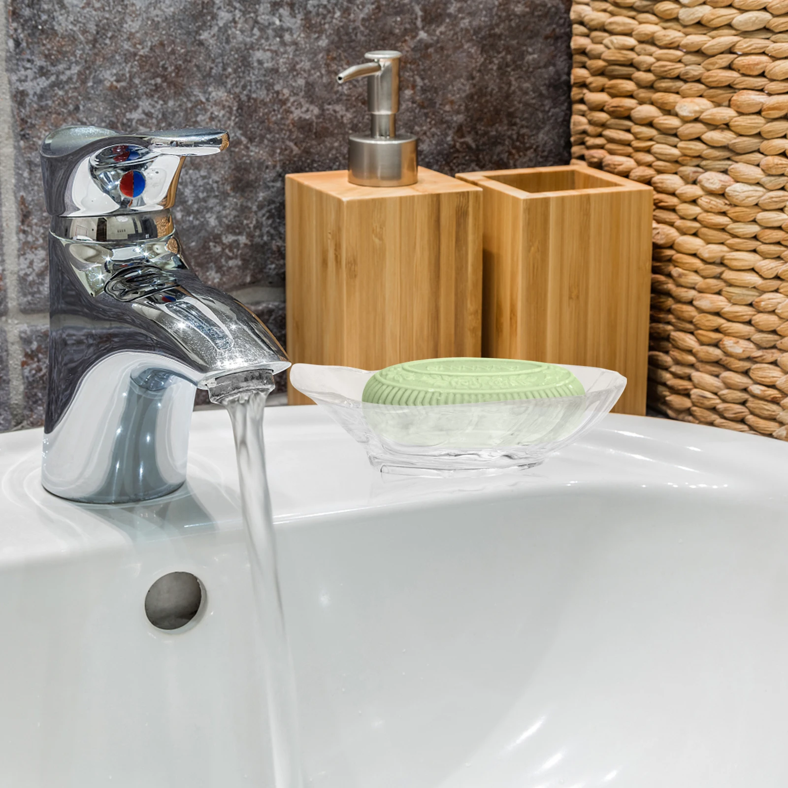 

Soap Holder Transparent Seashell Shaped Plastic Bathroom Tray for Shower Sink Soap Dish Container Unbreakable Small