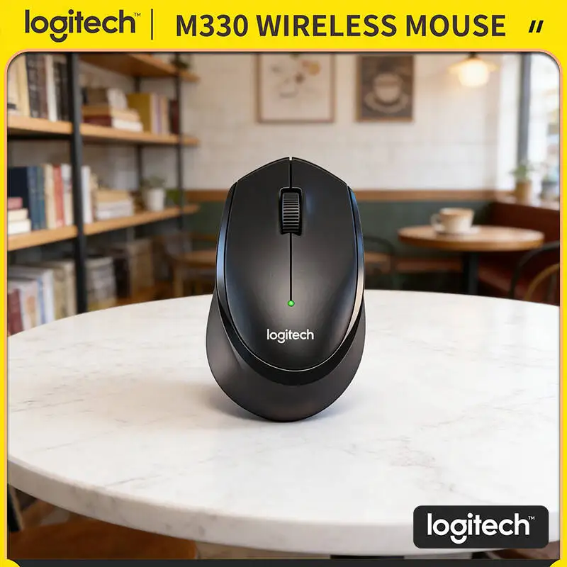 

Беспроводная мышь Logitech M330 с бесшумным кликом, 2,4 ГГц, эргономичный дизайн, оптическое отслеживание, для дома, офиса, ноутбука, ПК
