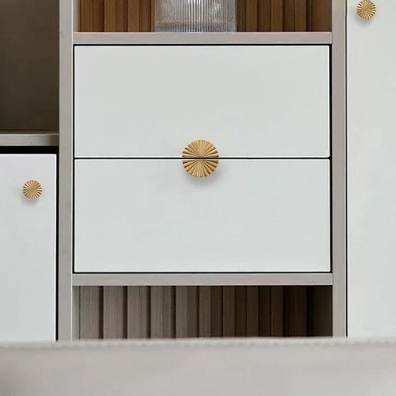 مشرق الكروم ضوء فاخر الذهب النمط الفرنسي النحاس خزانة أثاث خزانة درج ثقب واحد الصينية الشمال مقبض دائري #4