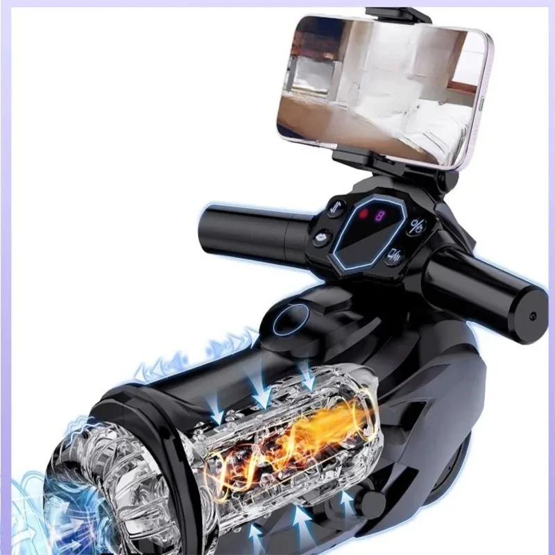 Motorcycle Airplane Cup Male Electric Telescopic Vibration Sucking Penis Machine Heating Bluetooth AI Adult Products