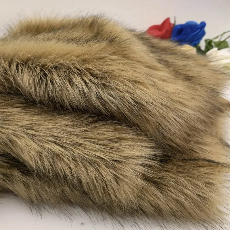 High-grade Thick Dyed Pointed Imitation Fox Hair Lion Hair Artificial Plush Cloth Vest Clothing Fur Collar Costume Fabric