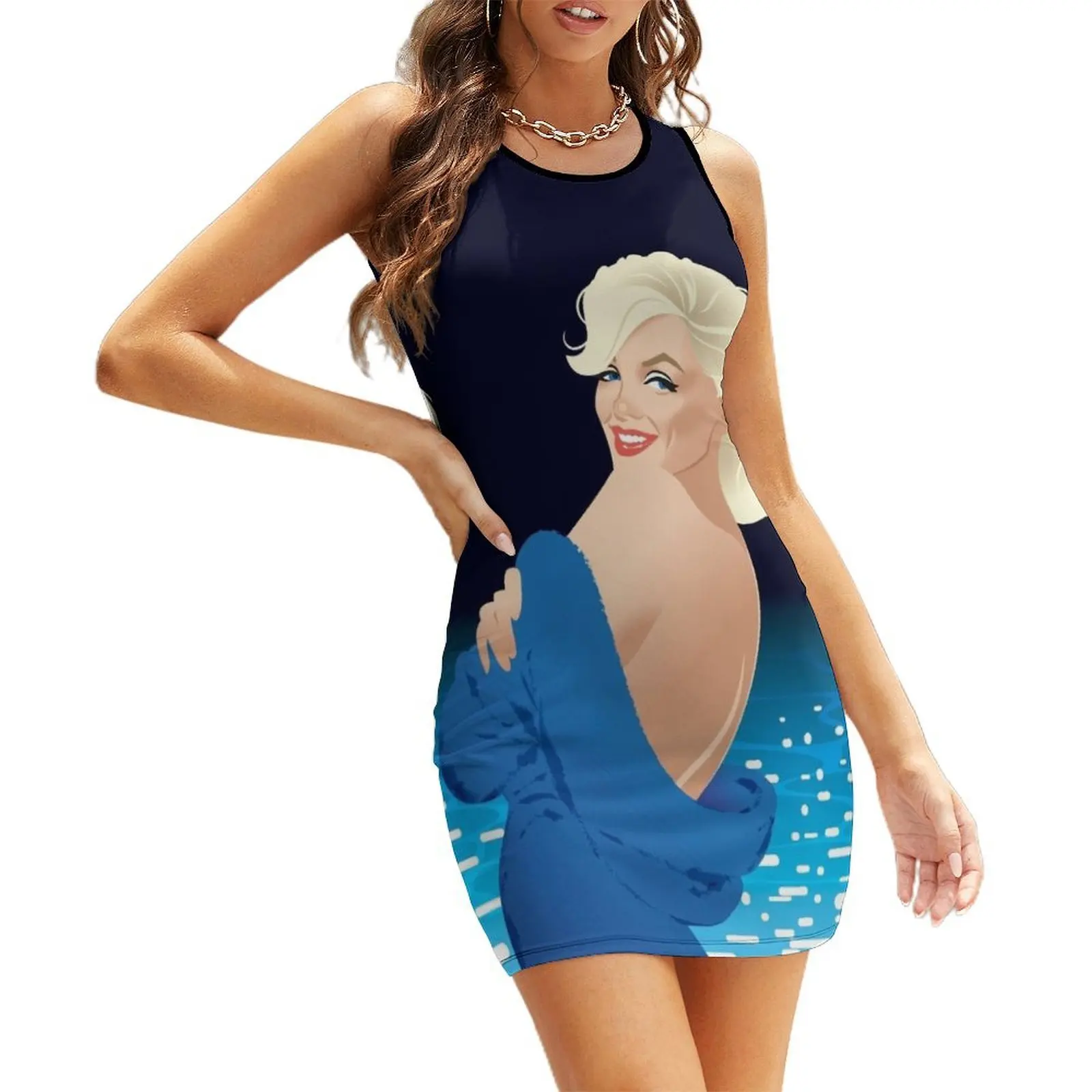 

Blue bathrobe Sleeveless Sundress evening dresses women cocktail dresses women's evening dresses 2025 Evening