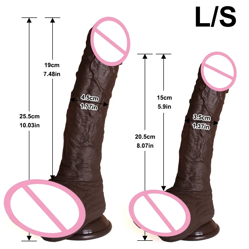 Black Realistic Dildo Anal Plug with Suction Cup  Rubber  Dick Sex Toys for Women Vaginal Anal Masturbator Cock Real Skin Penis