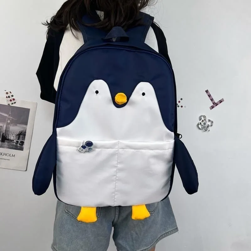 Imagem -03 - Cute Panda Animal Backpack Escola Bookbag para Meninos e Meninas Adolescentes Mochilas Pinguim Viagem Caminhadas Camping Bolsa de Livro Y2k