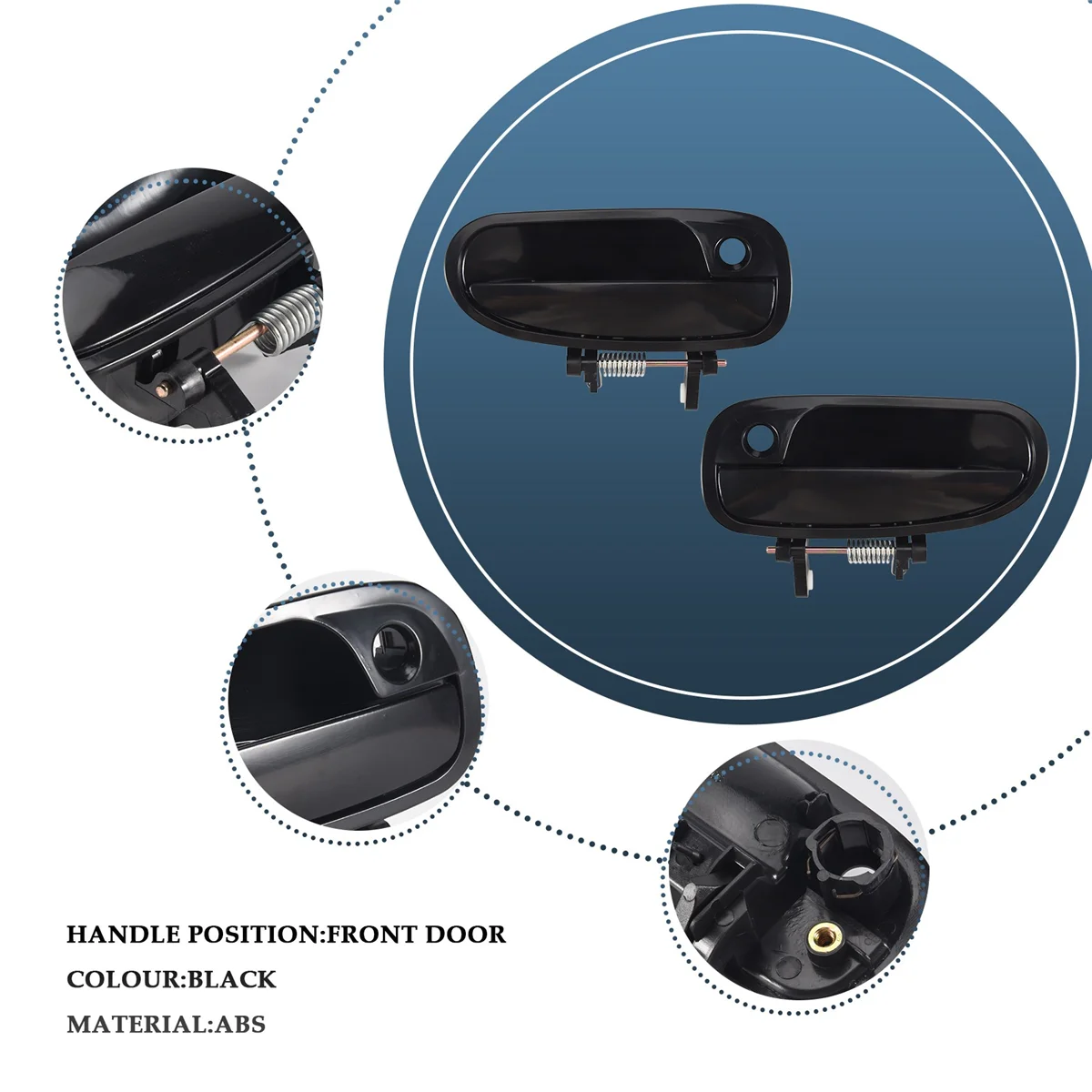 

2Pcs Car Outside Exterior Door Handle for Honda Civic EK3 1996 1997 1998 1999 2000 (Front Door Handle) G