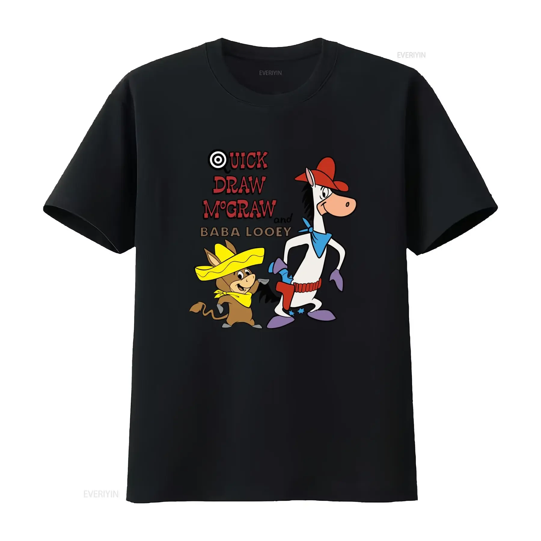 Camiseta BABA LOOEY QUICK DRAW MCGRAW, diseño de dibujos animados de HANNA BARBERA, unisex, estilo vintage, lavada, elegante, informal, transpirable