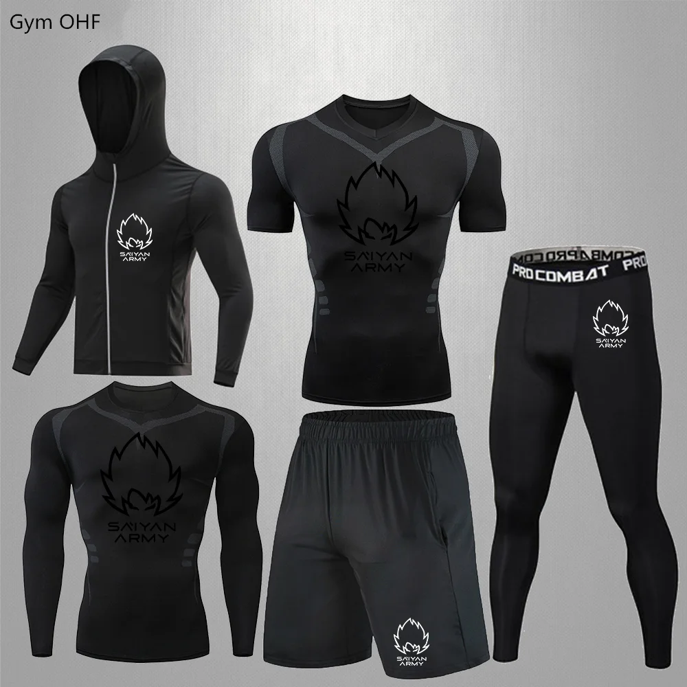 mma mma abbigliamento boxe pugilato brazilian jiu jitsu bjj mma rashguardPalestra Fitness per uomo compressione Goku abbigliamento sportivo tute da