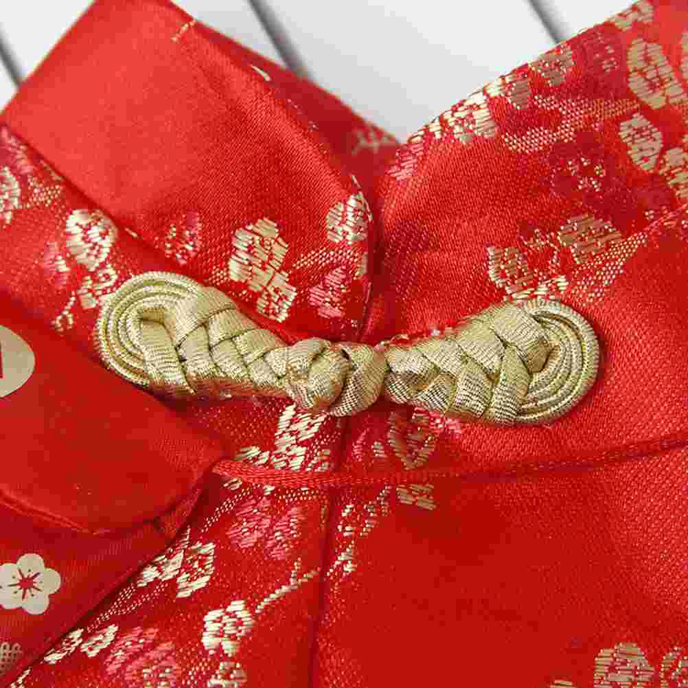 1Pc New Year Pet Cat Chinese Style Coat Delicate Joyous Small Red Envelope Decorative Cloak Comfortable Pet Clothes (Red Size S)