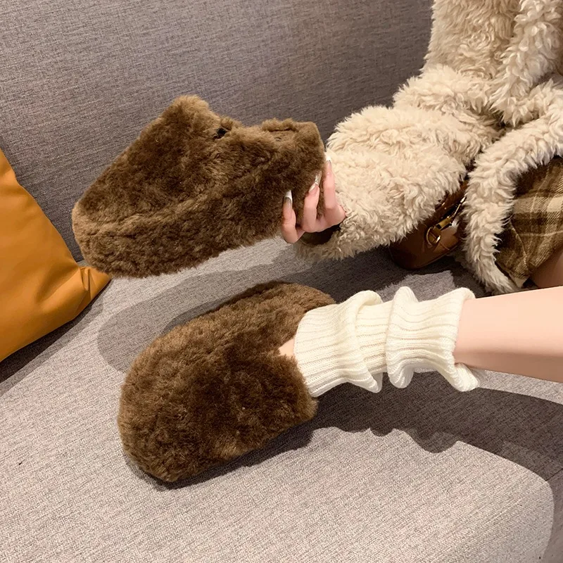 شباشب للنساء، عزل مخملي للخريف والشتاء، جزء سفلي ناعم للمنزل الداخلي، إحساس راقي، ممسحة قطنية باوتو #2