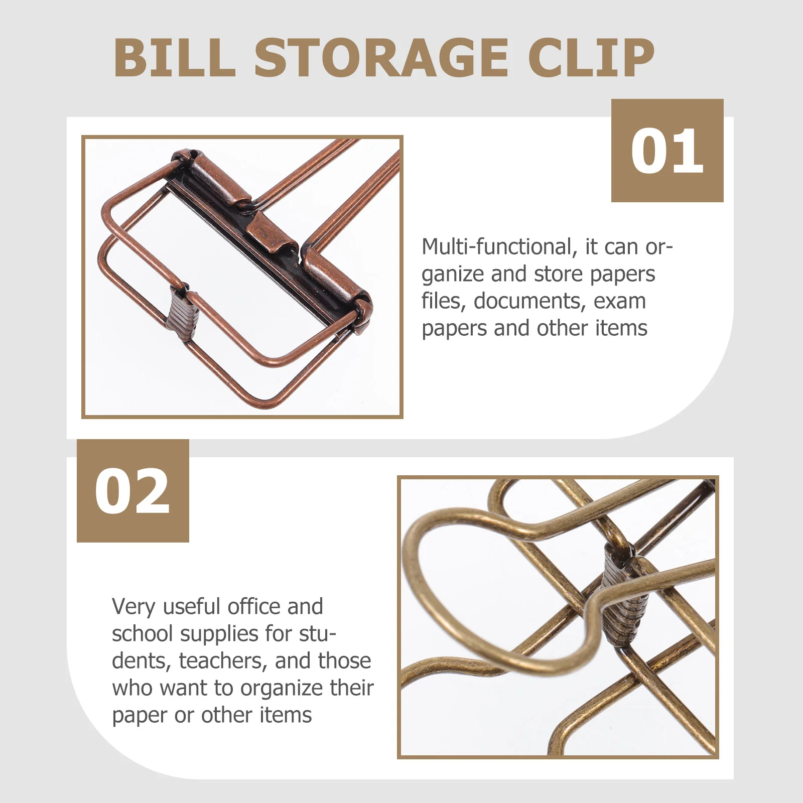 6 Pcs Elliot Folder File Organizing Clips Iron Binder Binders Stationery Professional Metal Paper Retro Office