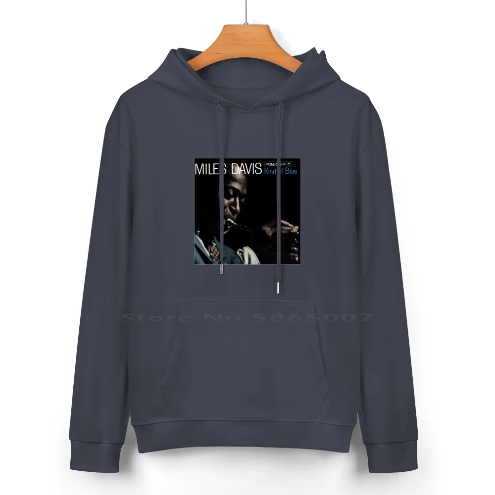 Kind Of Blue Pure Cotton Hoodie Sweater 24 Colors Miles Davis Kind Blue Jazz Vintage Vinyl Records Phonograph Wax Drums Trumpet