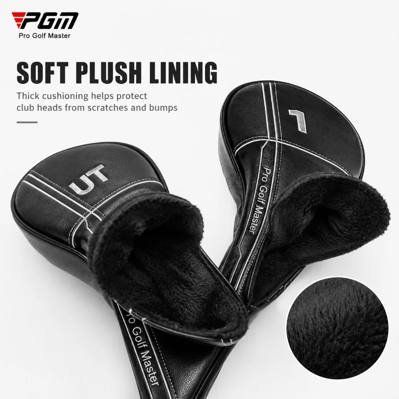 PGM Golf Head Cover PU Leather Driver Fairway Wood Hybrid Putter Cover Waterproof Plush Lined Club Protector GT062 - view 4
