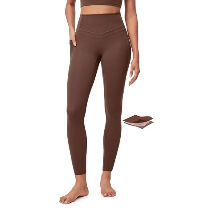 

IUGA Compression Leggings with Pockets for Women Tummy Control Leggings No Front Seam Workout High Waist Yoga Pants