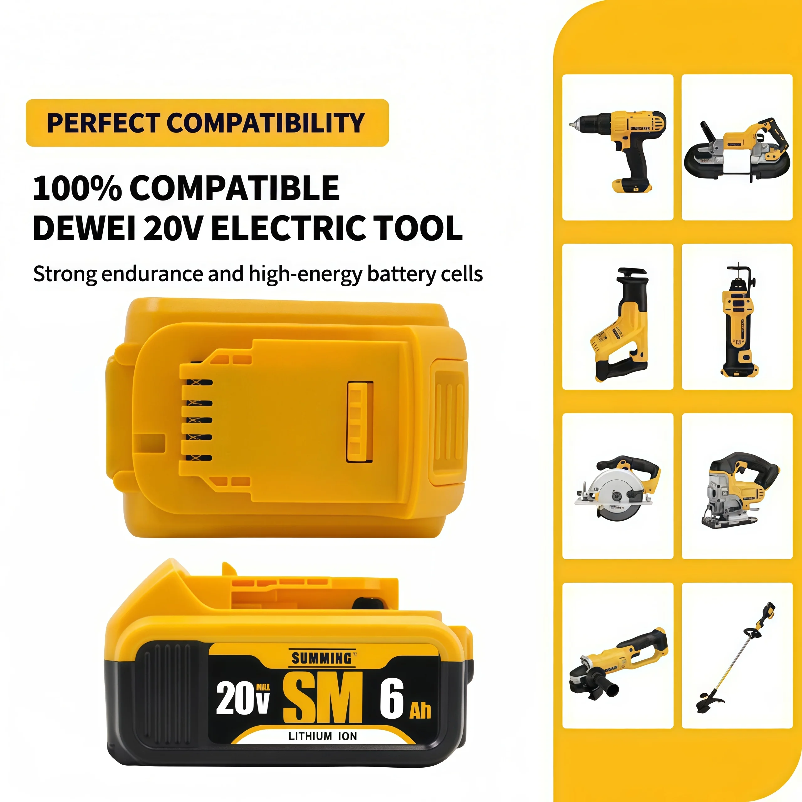 Vysokokapacitní lithium-iontová baterie 18V/20V MAX pro Dewalt DCB182 DCB186 DCB200 DCB204 kompatibilní s akumulátorovými vrtačkami a rázovými aku vrtačkami - náhled 5