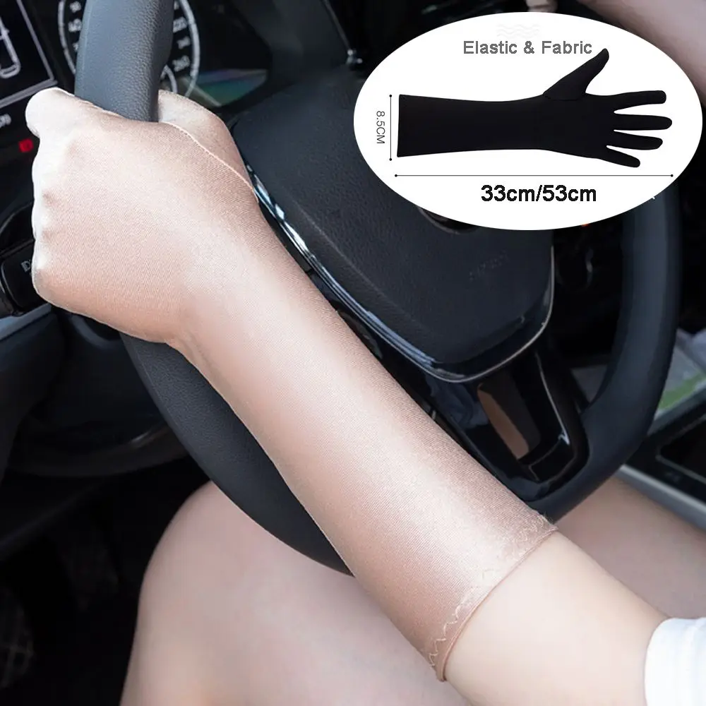 Summer Driving Gloves Breathable Women Long Cycling Sexy Black Sunscreen Gloves Anti-UV Elasticity Gloves Elasticity Mittens