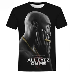 Rapper Men's Tops 3D Printing 2Pac T-shirts Plus Size T-shirt Harajuku Street Apparel Men's Fashion Casual Hip Hop Short Sleeve