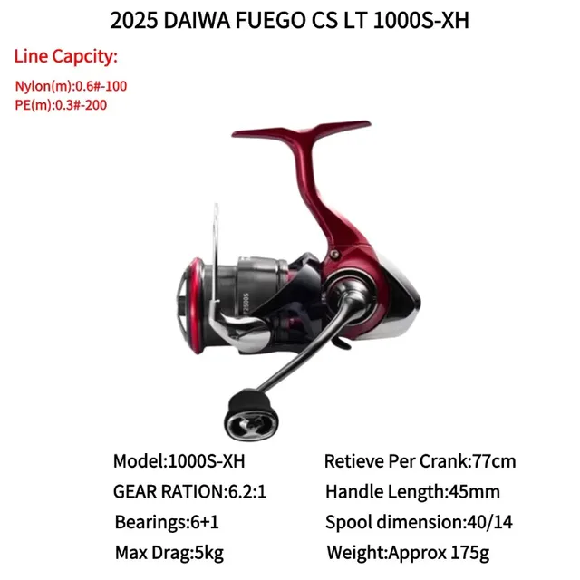 2025 DAIWA FUEGO CS LT Shallow Cup Spinning Fishing Reels 1000S
