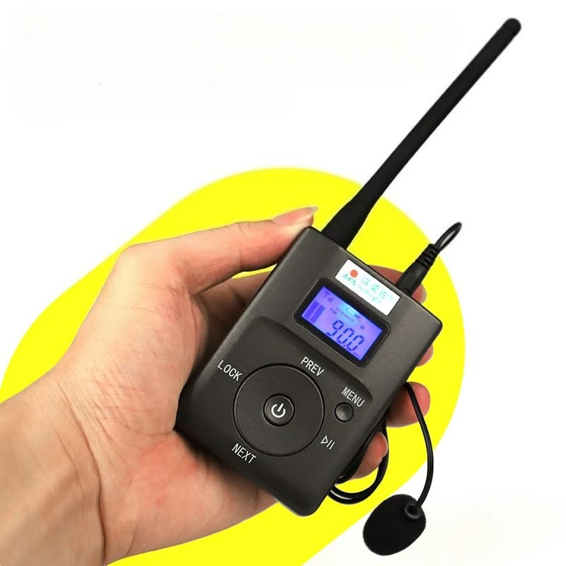 

Stereo Digital Fm Transmitter Mini Radio Station Mic Audio Launch Tf Card Slot with 3.5Mm Audio Cable Radio Fm Portable