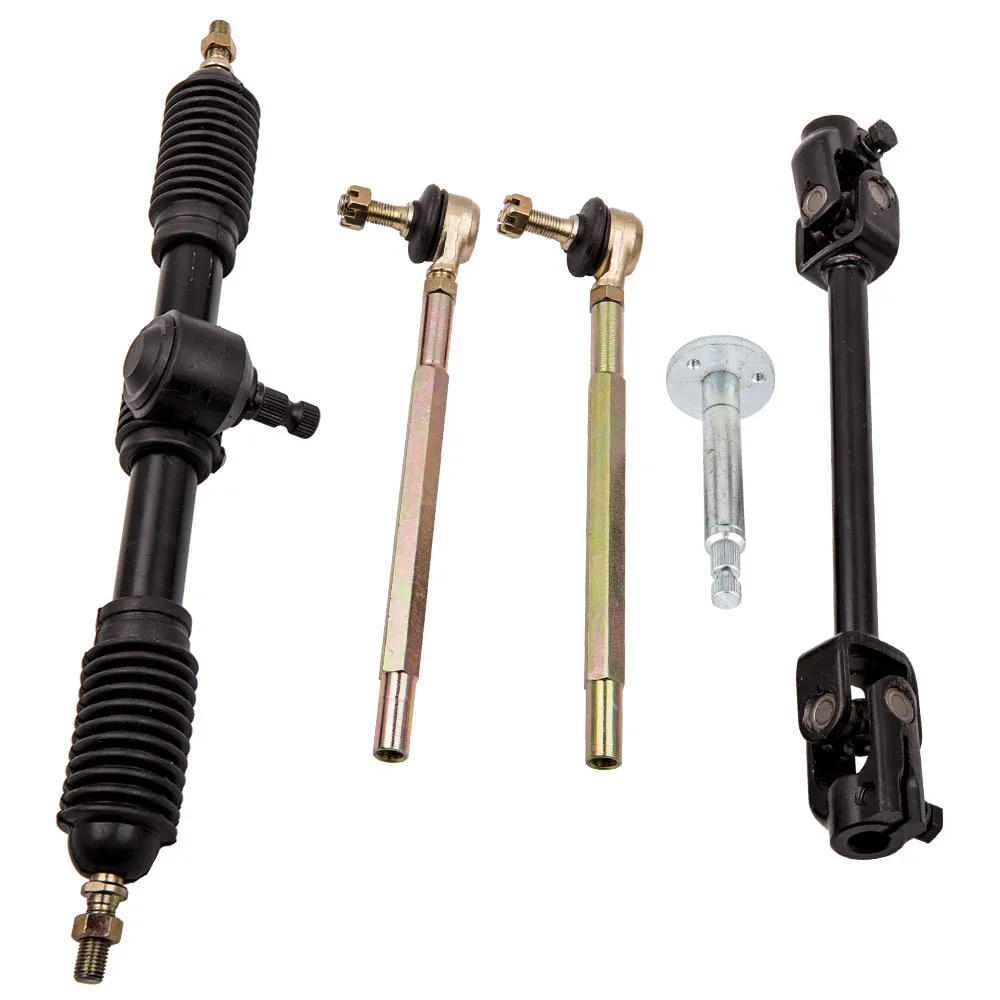 

Tie Rod Rack Adjustable Shaft Steering Wheel Parts Set Fit for Go Kart