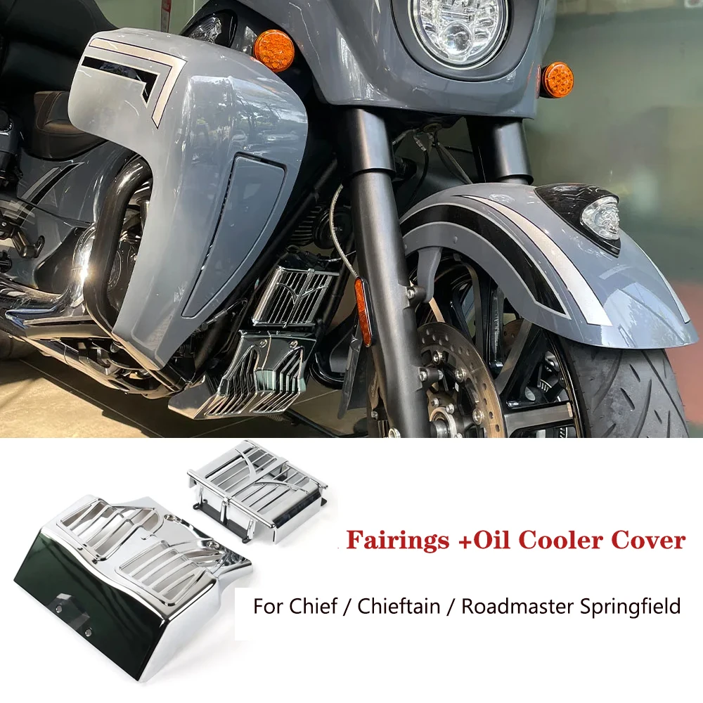 For Indian Springfield Dark Horse Chin Fairings Oil Cooler Cover Lower Fairing Spoiler Mudguard Black/Chrome Kits 2018-2025 2024