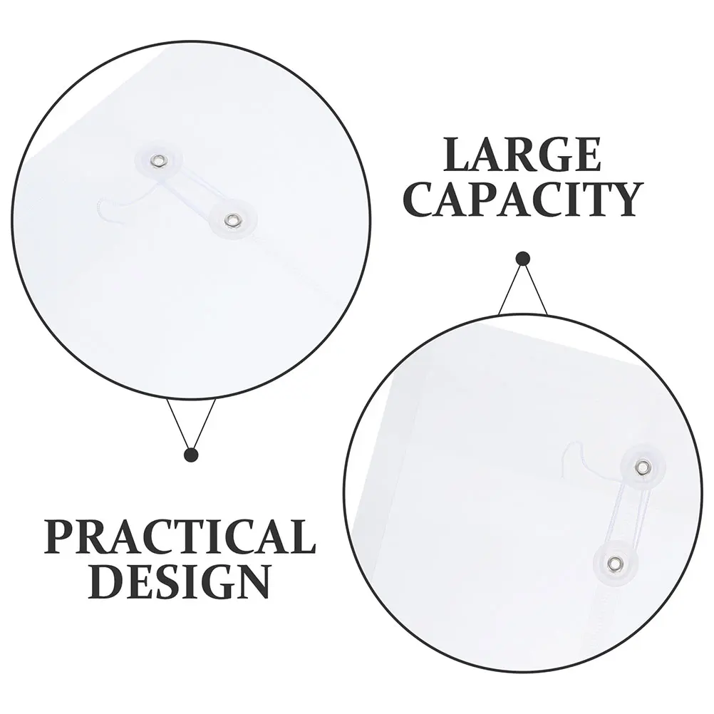 

12 шт., карман для файлов, папка для документов, органайзер, пластиковая веревка, кнопка, сумка для хранения офисных канцелярских принадлежностей, A4, прозрачный чехол-конверт