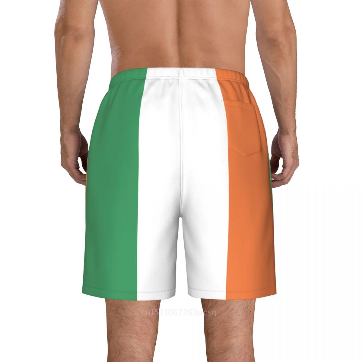 2023 Summer Polyester Ireland Country Flag 3D Printed Men's Board Shorts Beach Pocket Running Summer Pants