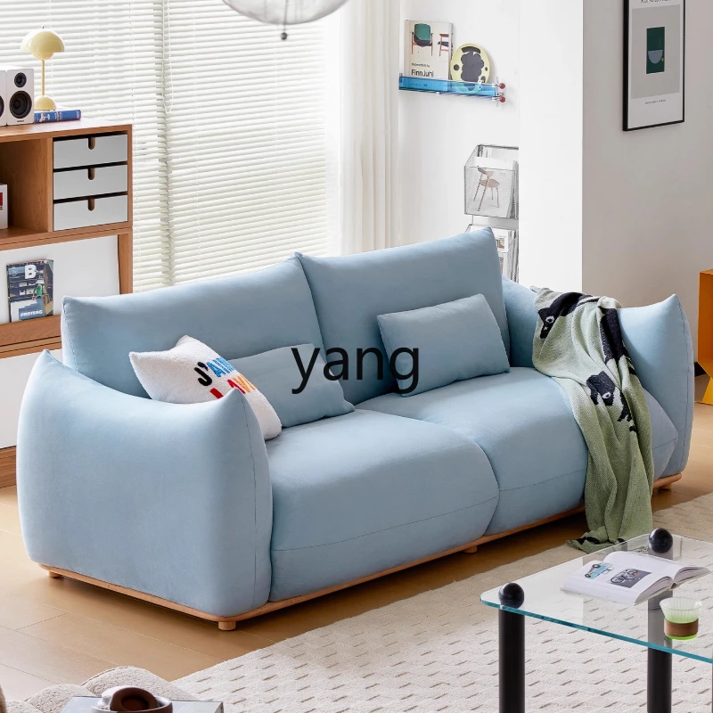 

LZR three-person fabric small apartment anti-cat scratch matte cloth blue sofa