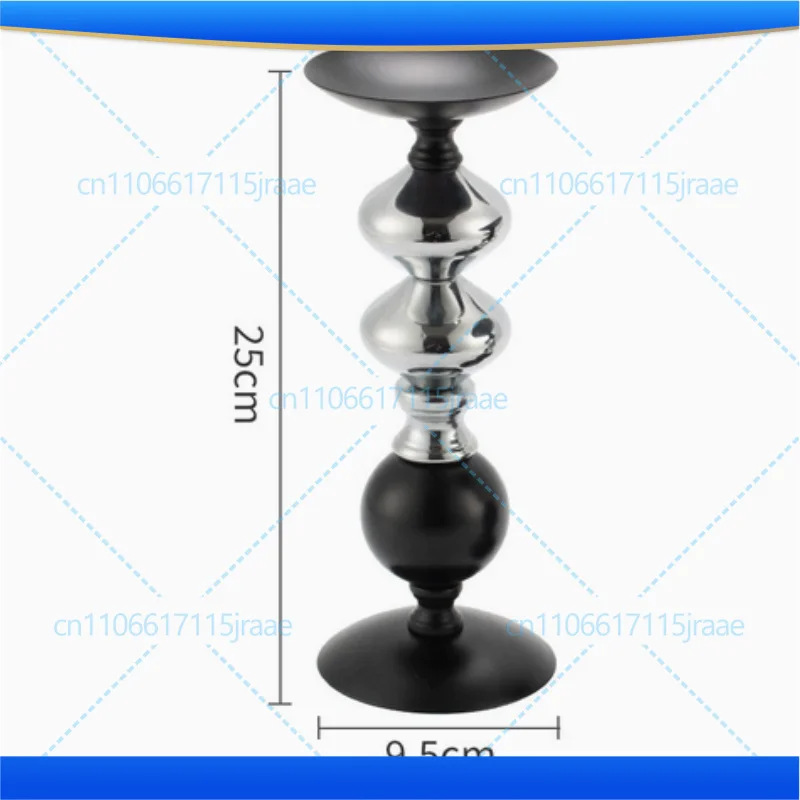 3PCS Nordic Style Metal Candle Holder Black Silver Home Decor for Aromatherapy Figurines & Miniatures