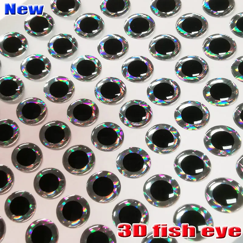 2024NEW 3D fishing lure eyes fly eyes choose size:3MM--16MM quantity:500pcs/lot  realistic artificial fishing eyes color:sliver