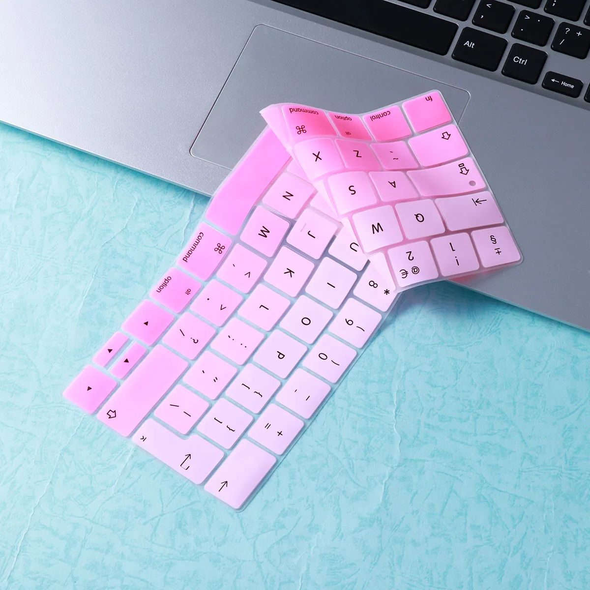 

Keyboard Cover Foreign Language Protection Keyboard Membrane Rainbow Keyboard Cover for Pro 13/15 (European Version of English)(