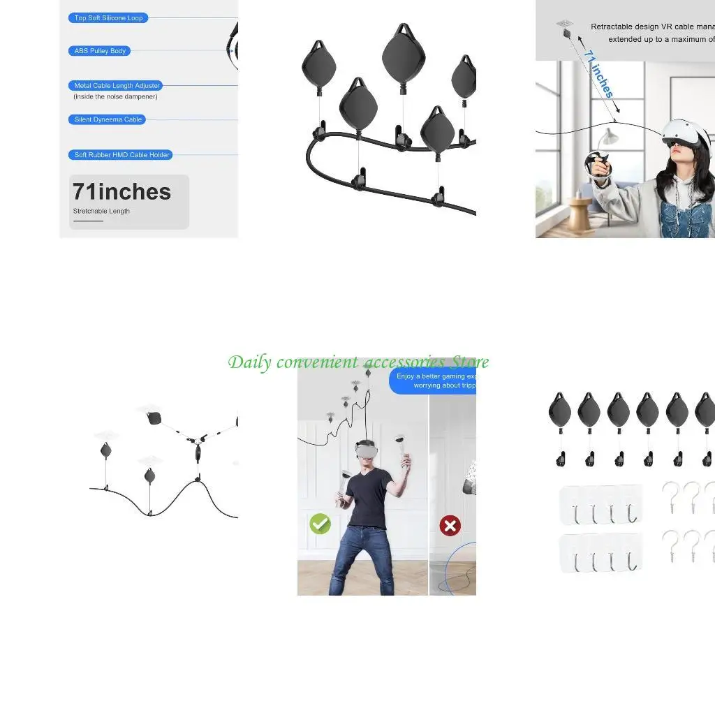 

Система потолочного шкива управления кабелем наушников виртуальной реальности 97QB Выдвижная