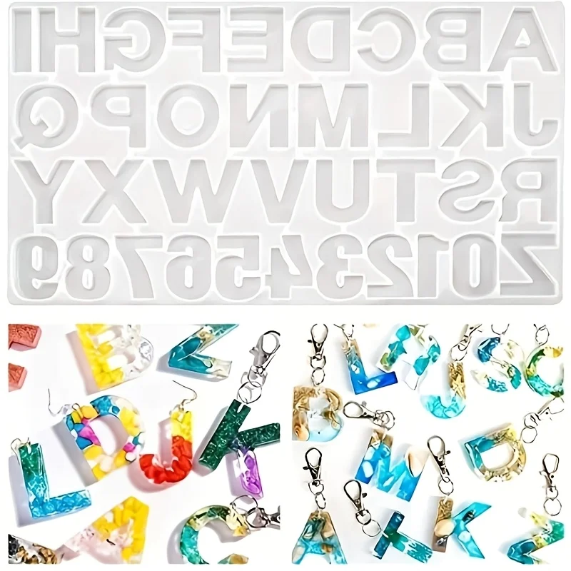 Silicone Alphabet Resin Molds,Number Alphabet Jewelry,Silicone Letter Molds for Resin Casting,DIY Craft，fondant chocolate mold view 5