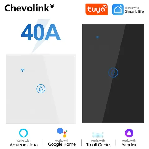 40A Tuya 스마트 Wifi 온수기 보일러 터치 벽 스위치 에어컨 조명 타이밍 EU 미국 브라질 App For Alexa Google 홈