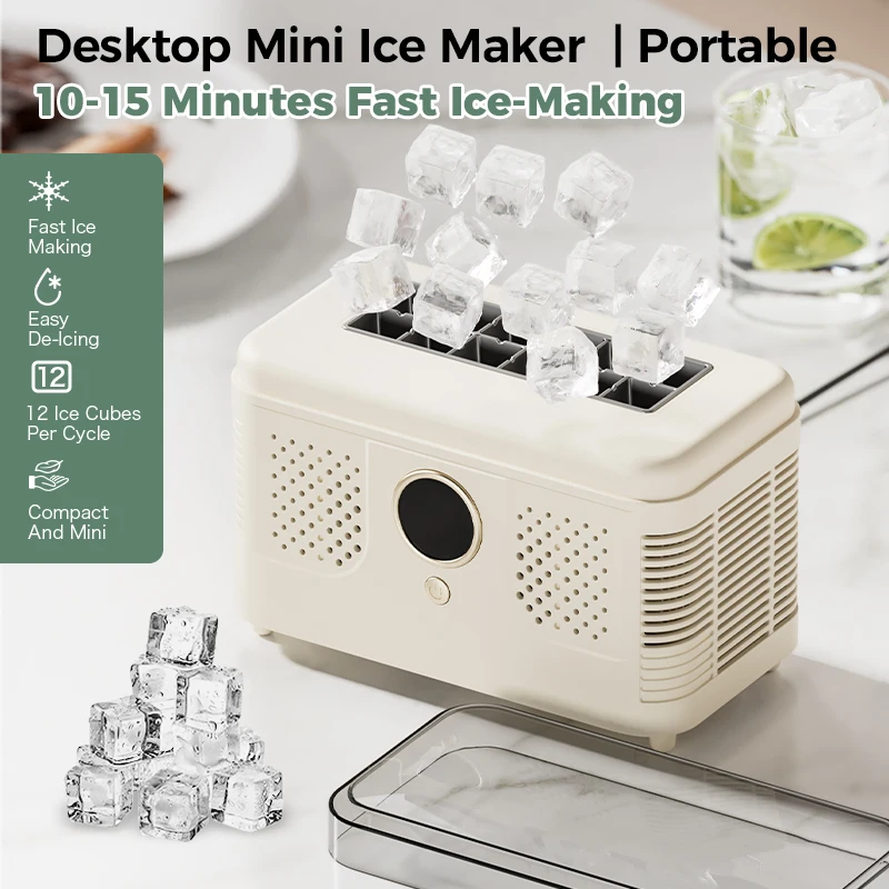 Ice Maker 12V Car Cube Ice Automatic Ice Making Box 100V-240V Mini Portable Ice Machine For Home Dormitory Office Camping