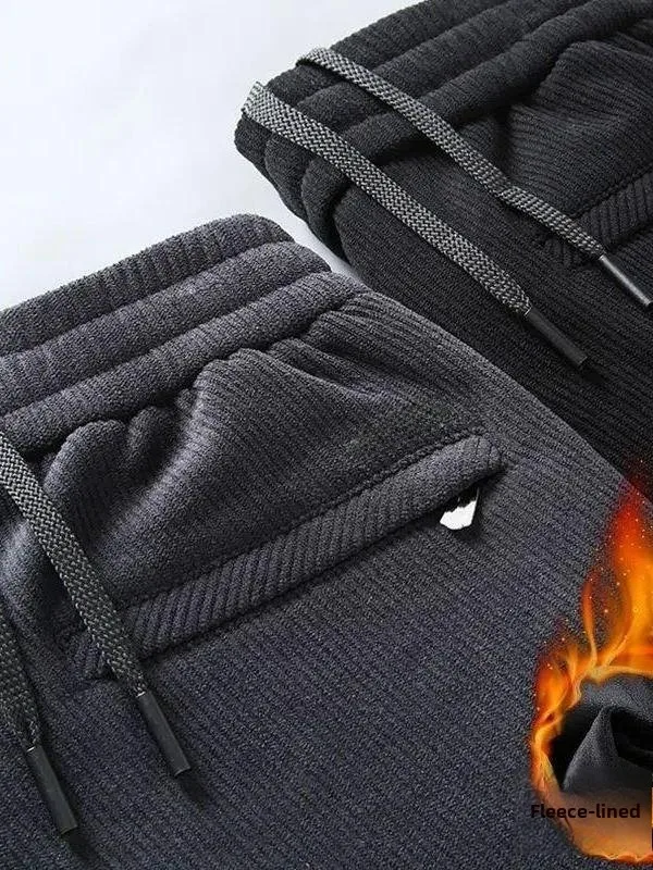 

Thiened Corduroy Men's Busin Casual Straight Leg Elastic Pants Autumn Winter Long Trousers Comfortable All-Match Long Pants