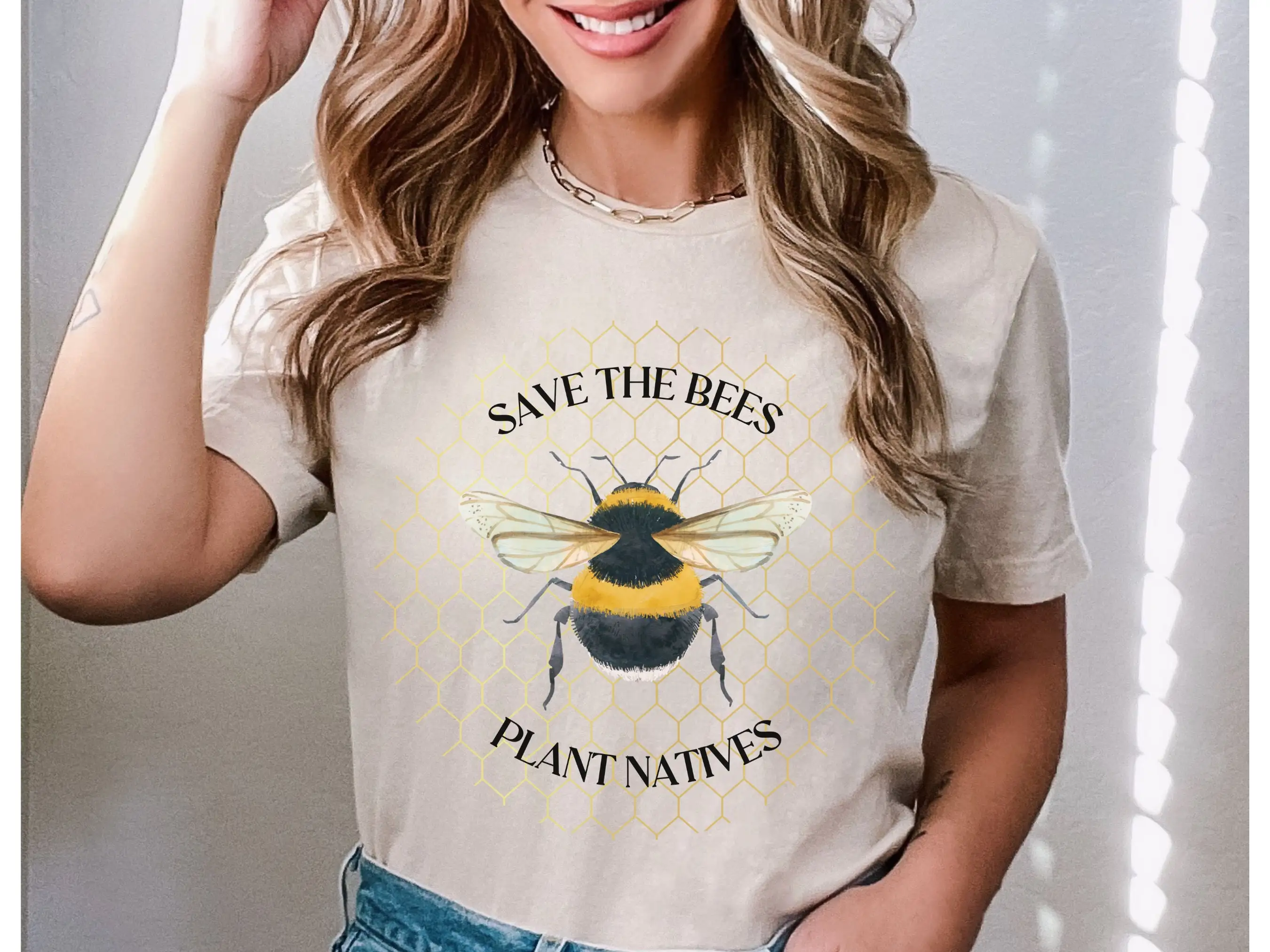 Save The Bees Plant Natives Beehive Native Plants Pollinator Garden Conservation Ecology Naturalist Environmentalist T shirt